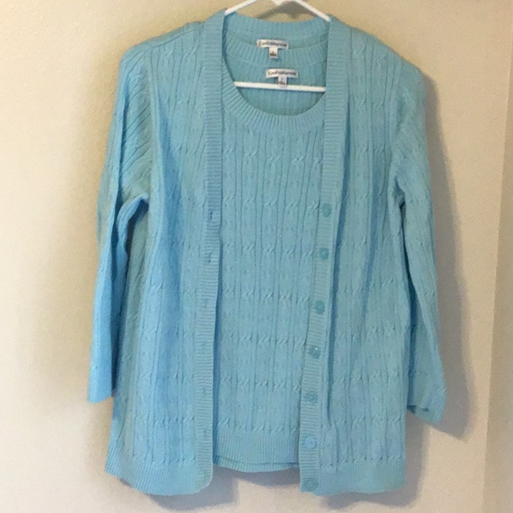 Cardigan with matching sleeveless top